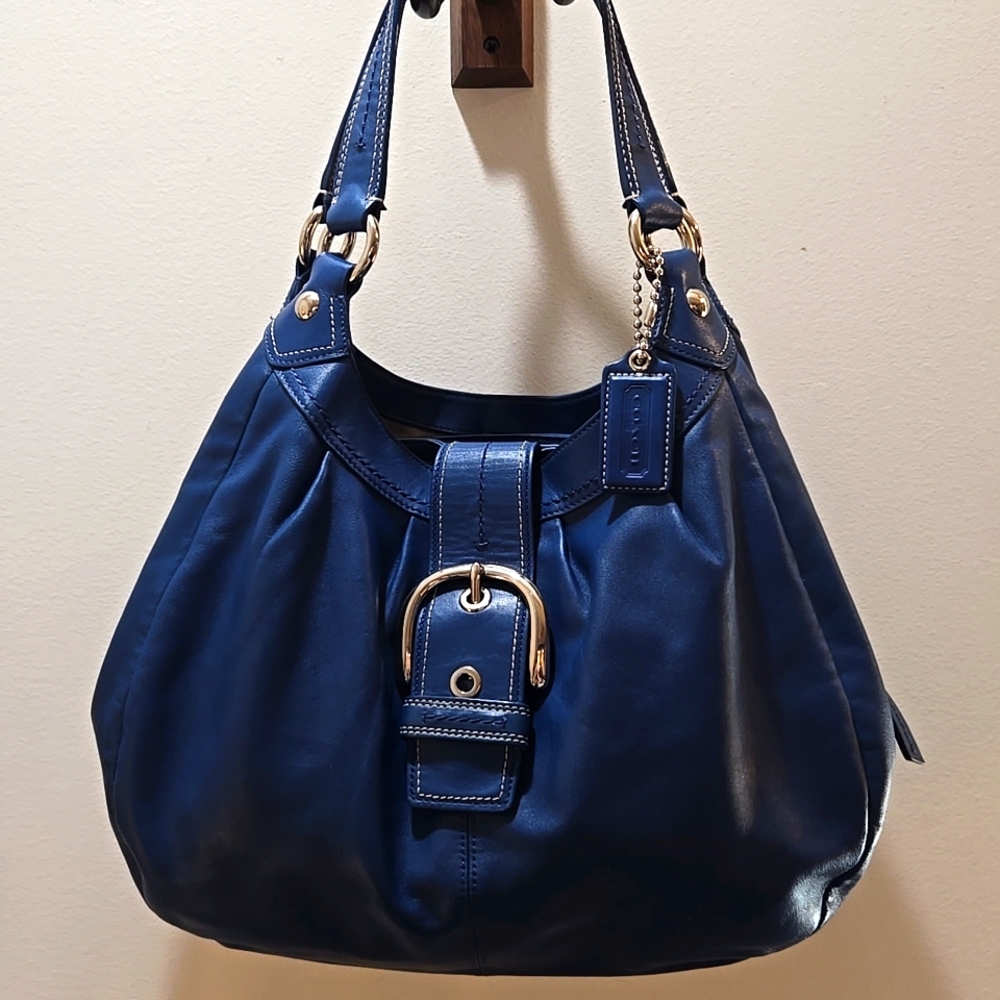 Coach - Blue Leather Soho Buckle Hobo Bag
